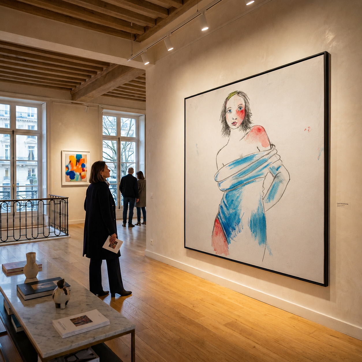 Intérieur de la Galerie AB à Paris, exposition Martial Raysse 2026